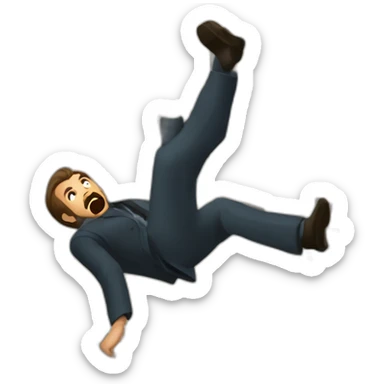 hans gruber falling backwards from tower sticker