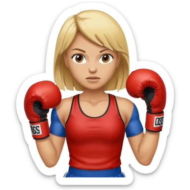 blonde female boxer sticker