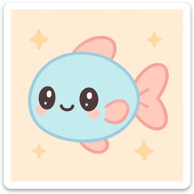 cute fish, kawaii style sticker