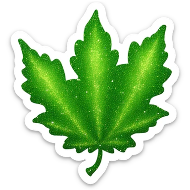 Sparkling 420 leaf pixel heart sticker
