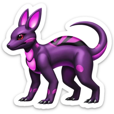 Shiny Dusknoir-Salandit-Umbreon-Fakémon-hybrid-creature (full body)  sticker