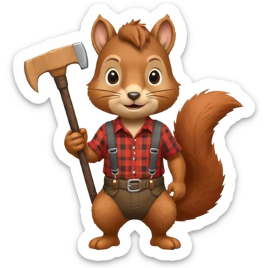 Squirrel lumberjack sticker