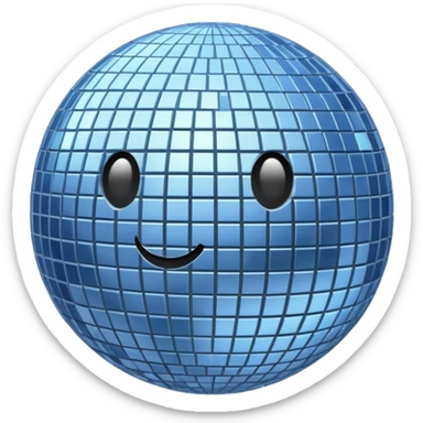 disco ball moon sticker