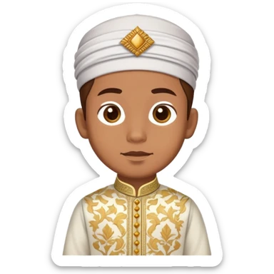 malay boy wearing baju melayu and songkok sticker