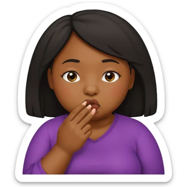 Fat black girl picking her nose sticker