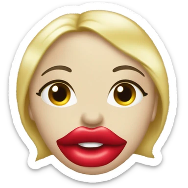 glittery red kiss print sticker