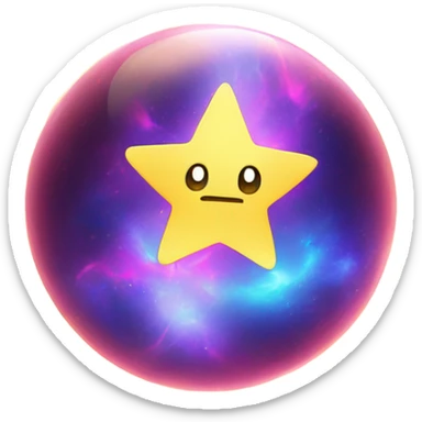 astral projection explosive star contained inside a ball sticker