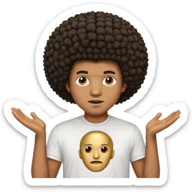 Black seventeen man  with a afro haircut and grille in his teeths sticker