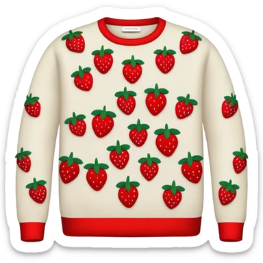 sweater embroirdered with strawberries sticker