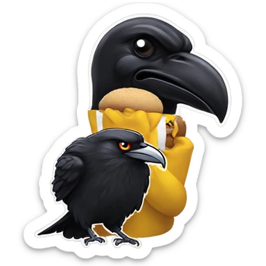 Steelers eating a raven sticker