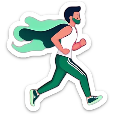 Running from the side in casual attire sticker