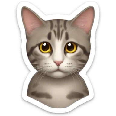 Garabato del gato bajo el orisonte sticker