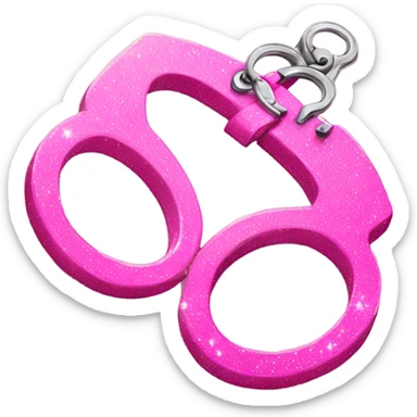 Pink handcuffs with glitter  sticker