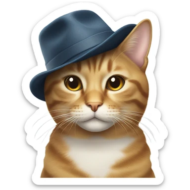 Cat wearing a hat sticker