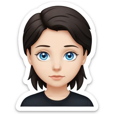 Lesbian girl  blue eyes black shirt sticker