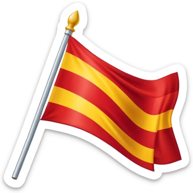 bandera con franja superior roja, mediana amarilla e inferior morada sticker