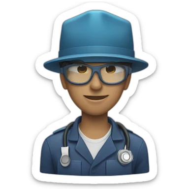 further education in paramedics style with a hat  sticker