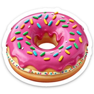Pink cream donut sticker