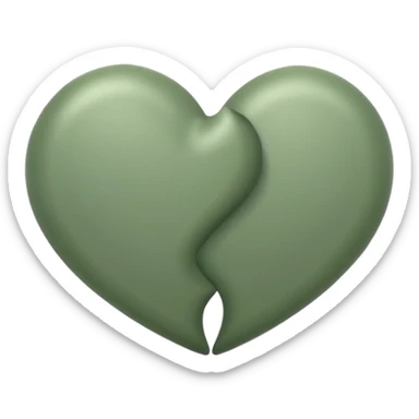 double sage green hearts one darker  sticker