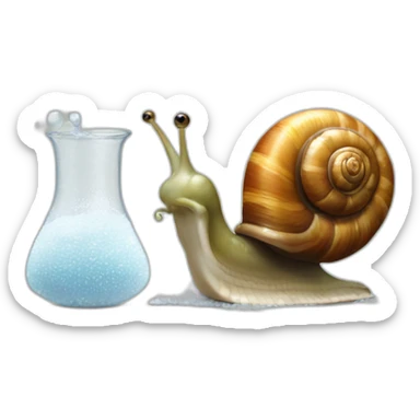 A snail getting salt poured on it sticker