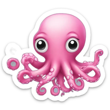 cute pink octopus sticker