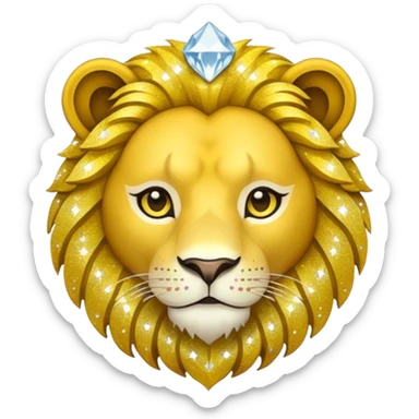 glitter yellow and white pokemon crystal light lion sticker