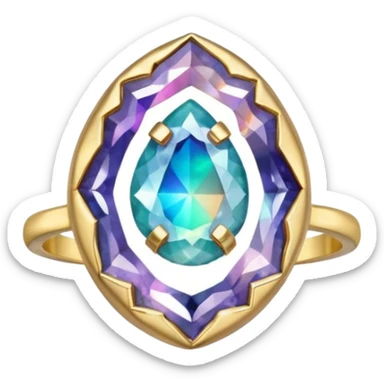 crystal geode ring sticker