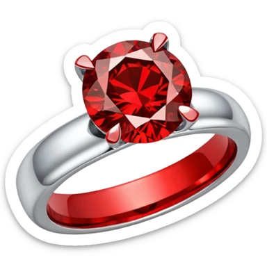 red ring marry red diamond metal prata sticker