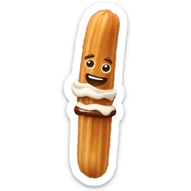 Un churro con la punta bañada en chocolate  sticker