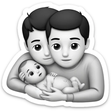 Newborn B&W with male sticker