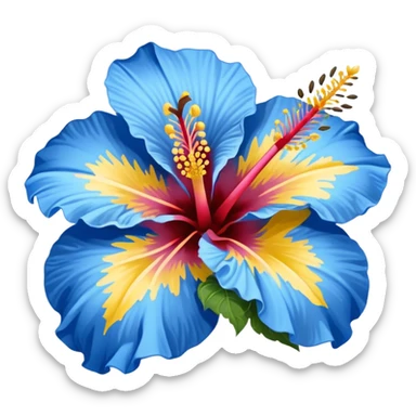 Pretty hibiscus with yellow in the middle that fades into blue on the petals sticker