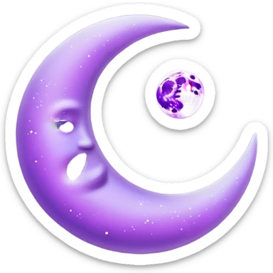 Crescent purple moon sticker