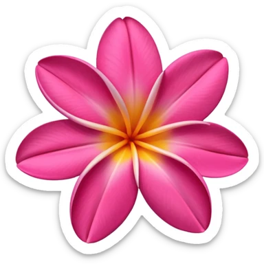 frangipani flower, hot pink sticker