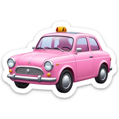 Voiture rose sticker