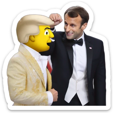 Emmanuel Macron faisant le doigt d’honneur a Trump sticker