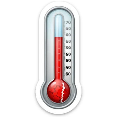 thermometer  with blood stains sticker