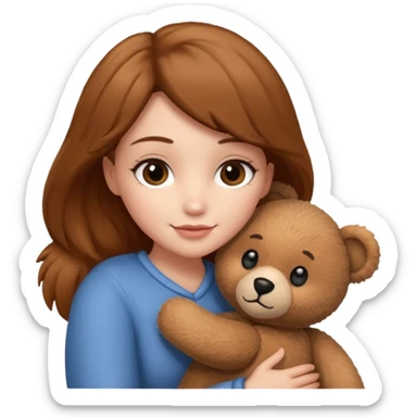 Woman loving a bear sticker