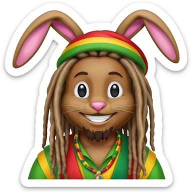 rasta easter bunny sticker