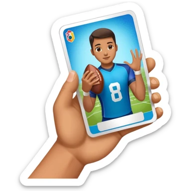 hand opening football card packs in madden sticker