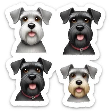 Two Miniature Schnauzer Dogs sticker