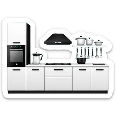 mono chrome kitchen  #005a51 sticker