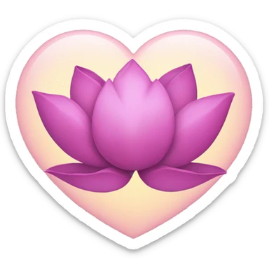 Lotus flower heart  sticker