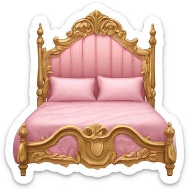 antique ornate pink and gold bed sticker