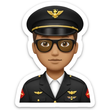 soldier with  black dark sunglasses sticker