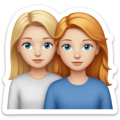 Best friends blonde girl with hazel eyes  and ginger girl with blue eyes sticker