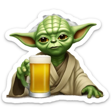 yoda drink a beer sticker