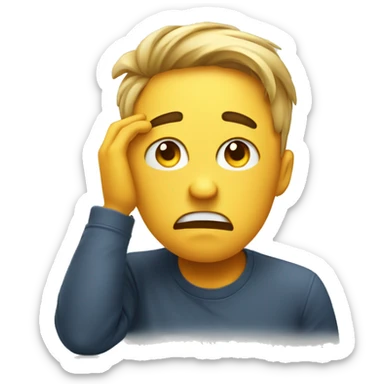 dissatisfied emoji scratching his head sticker
