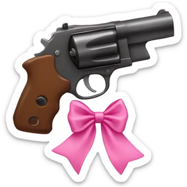 Gun with a pink bow sticker