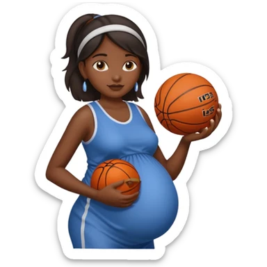A Indian girl who’s pregnant with a basketball ￼ sticker