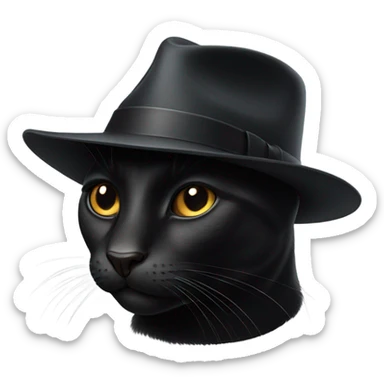 Black cat with Fedora ￼ sticker